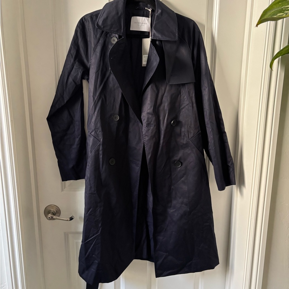 NWT: Everlane Navy Drape Trench Coat